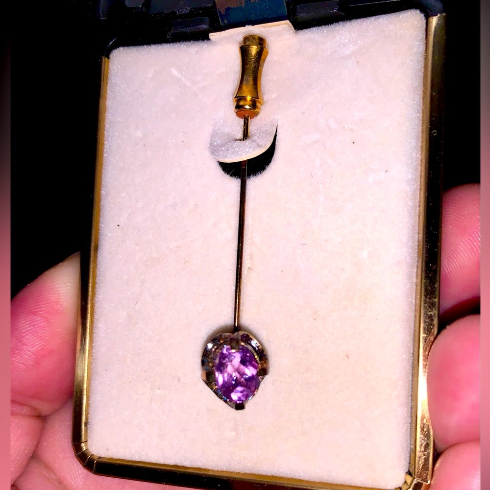 Amethyst Vintage Hat Pin